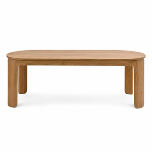 Chaise de salle à manger ronde scandinave en teck pour 8 personnes avec dossier en pont, écologique et imperméable, design moderne pour villa et école - Product Image 1