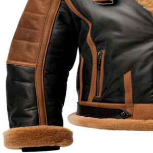 Custom Heavyweight Faux Fur Lined <b>Leather</b> Bomber <b>Jacket</b> <b>Winter</b> Style Windproof Casual Street Fashion Coat For Unisex Wear - Product Image 5