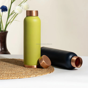 India's Unisex Eco-Friendly Colored Copper Water Bottle Vibrant Matte Leak-Proof Lid <b>for</b> <b>Camping</b> Travel Direct Drinking - Product Image 1