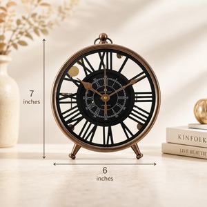 Horloge de bureau mécanique de luxe avec sonnerie horaire, design moderne, construction métallique - M F INTERNATIONAL EXPORTS - Product Image 6