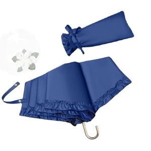 Parapluie mignon de style japonais avec dentelle, petit crochet, design moderne, revêtement noir avec protection UV, léger et portable, pare-soleil - Product Image 5