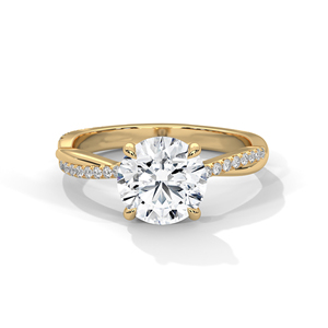 Bague de fiançailles en or 14 carats avec diamant de laboratoire taille brillant rond, certifiée IGI, bijoux de mariage pour femme, cadeau de mariage pour elle - Product Image 3