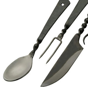 Ensemble de couteaux de cuisine Burraq DIY OEM personnalisés faits à la main, style antique médiéval, en acier à haute teneur en carbone, cuillère, fourchette, couteau - Forgés à la main, cadeau pour chef - Product Image 6