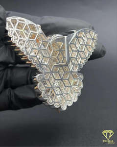 Pendentif Hibou Glacé Trisha Jewels en Forme d'Animal, Hip Hop, Moissanite, Argent 925 Plaqué Rhodium et Or, Bijou de Luxe Unisexe - Product Image 6