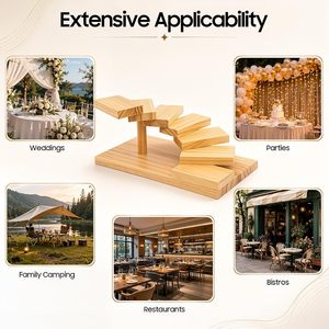Plateau de service à sushi en bois naturel, présentoir à plusieurs niveaux pour buffet d'hôtel, vente en gros du Vietnam - Product Image 3