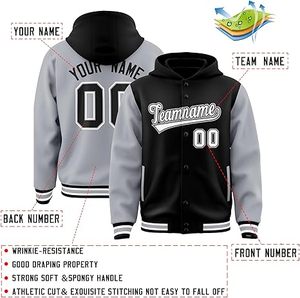 Comfortable Winter Warm Men Letterman Jacket Stand Collar Front Logo Windproof High Quality Eco-Friendly Quick Dry Breathable - Product Image 6