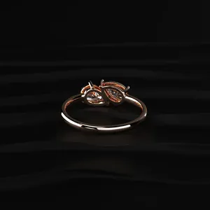 Bague tendance à double poire en diamant, 1,0 carat, diamant jaune de laboratoire, look élégant et unique, clarté VVS-VS, certifiée IGI - Product Image 3