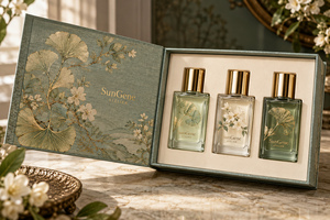 กล่องบรรจุภัณฑ์น้ำหอมแบบเปิดปิดได้ รุ่น Custom Celadon Muse รูปทรงหนังสือ - Product Image 1
