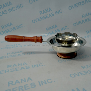 Stainless Steel Incense Burner with Wooden Handle Round <b>Catch</b> <b>Tray</b> Removable Perforated Bowl for Resin Bakhoor Aroma Home Temple - Product Image 5
