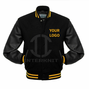 Veste universitaire personnalisée pour homme, corps en laine 400 GSM, manches en cuir véritable, broderie chenille, vestes Letterman - Product Image 4