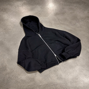 Men's Oversized <b>Hooded</b> <b>Zip</b>-Up Sweatshirt Solid Color Casual Fleece 100% Cotton Hoodie Loose Fit Winter Waterproof Wear - Product Image 4