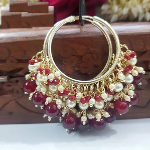 JeweleMarket Fashion Hoop Dangler Earrings | Ethnic Statement Accessories for Women - Product Image 1