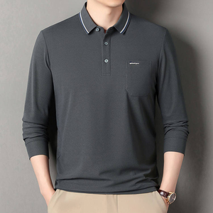 เสื้อโปโลแขนยาวผู้ชาย Baloops ผ้าถัก สีพื้น ปักโลโก้ สวมใส่สบาย ระบายอากาศได้ดี ทรงปกติ สีน้ำเงินกรมท่า - Product Image 3