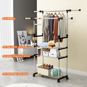 Porte-vêtements extensible sur roulettes avec barre de suspension, capacité maximale de 35 kg - Product Image 4