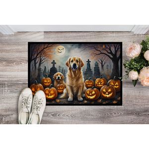 Felpudo Golden Retriever Spooky Halloween antideslizante lavable de pila baja alfombra de entrada interior/exterior 24H X 36W Felpudo de puerta delantera - Product Image 2
