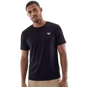 Camiseta Negra de Cuello Redondo para Hombre, Corte Regular, Manga Corta, Informal, de Algodón, Sólida, 220g, 6XL, Ropa de Calle de Verano, Suave y Cómoda - Product Image 1