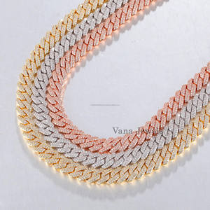 10MM raffiné 925 collier en argent Sterling 46CM 18 pouces longueur haute brillance plaqué or unisexe Hip Hop Streetwear bijoux - Product Image 2