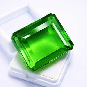 Pierre précieuse naturelle grenat vert taille émeraude, certifiée, pour la fabrication de bijoux, bague, pendentif - Product Image 4