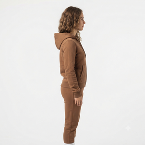 HAWKEYE <b>Women</b> Tracksuit Full Zip Hooded <b>Jacket</b> With Side Pockets Solid Color Casual Sportswear Regular Fit Autumn Wear - Product Image 3