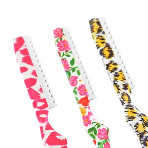 Custom Printed Plastic Handle Stainless Steel <b>Blade</b> Hair Texturizing Razor Multi Pattern Fancy <b>Barber</b> shop Styling Tool - Product Image 2