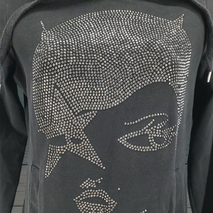 Sudadera con capucha personalizada OEM con cremallera, de algodón grueso, con diseño de ondas de cristal, estilo Y2K, unisex. - Product Image 6
