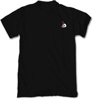 T-shirt unisexe en polyester/coton, coupe classique, col rond, tissu Dobby uni, écologique, anti-boulochage, avec logo imprimé à l'avant