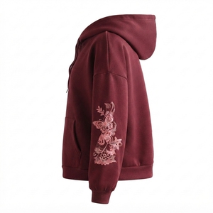Custom 3D Embroidered 100% Cotton Solid Fleece Oversized Eco-Friendly Unisex Premium Pullover Hoodie Spring - Product Image 2