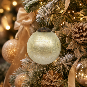 Adorno Colgante de Cristal Craquelado Vintage |   Bola de Cristal Redonda Decorativa Hecha a Mano, Decoración para el Hogar, Adorno para Árbol de Navidad, Arte Decorativo - Product Image 4