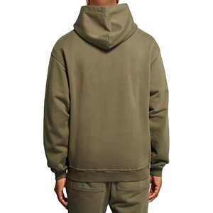Winter Men's 400gsm Heavy Weight Pullover Hoodie Custom Printed Drop Shoulder <b>Plain</b> <b>Sweatshirt</b> Embossed 100% Cotton Quick Dry - Product Image 5