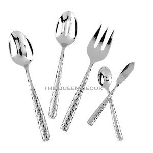 Luxury Flatware Brass Metal Sets Of 5 Piece Golden Antique Finished Cutlery Dinnerware Hot Selling Highest - Product Image 5