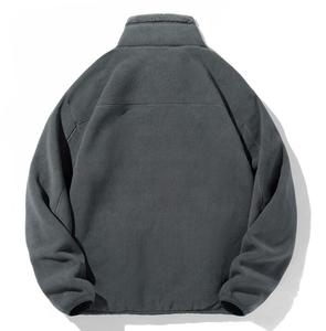 Men's Black <b>Sherpa</b> <b>Fleece</b> Jacket Thick Stand Collar Zip Up Warm Winter Coat - Product Image 3