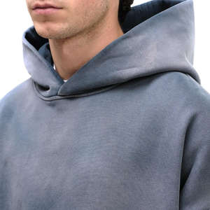 Vente en gros de sweats à capuche pour hommes de qualité supérieure, effet délavé, 100% coton molletonné, respirant, design streetwear tendance - Product Image 2