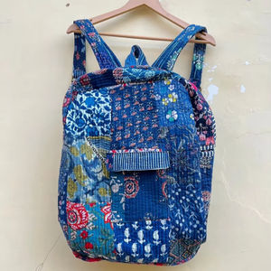 Mochila Escolar de Algodón Hecha a Mano para Niñas, Impermeable, Antirrobo, con Diseño a Rayas, Ligera, con Múltiples Bolsillos, Estilo Boho - Product Image 1