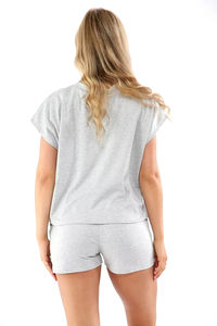 Conjunto de Dos Piezas de Ropa a la Moda para Mujer, Top Corto Holgado de Algodón y Pantalones Cortos por Encima de la Rodilla, Conjunto de Camiseta y Pantalones Cortos - Product Image 4