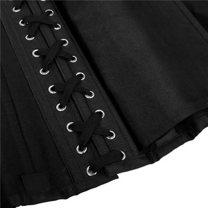 Black Satin Waist <b>Trainer</b> Corset With Metal Eyelets For Body Shaping <b>Women</b> Elegant - Product Image 3