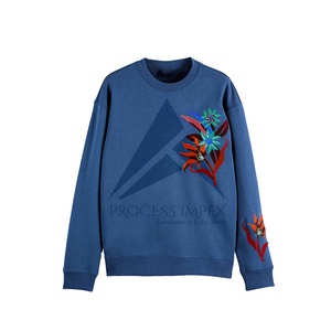 Sweat-shirt personnalisé brodé pour homme, en molleton de coton épais, col rond, coupe oversize, style streetwear, approvisionnement en gros Process Impex - Product Image 1