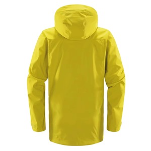 เสื้อแจ็คเก็ตฮาร์ดเชลล์กันน้ำสีเหลืองสำหรับผู้ชาย มีฮู้ด ซิป และกระเป๋า เหมาะสำหรับใช้งานกลางแจ้งในฤดูหนาว - Product Image 4