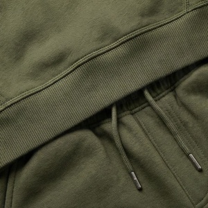 Survêtement à capuche vert olive pour homme, sweat-shirt à fermeture éclair intégrale avec poches latérales, pantalon cargo, vêtements décontractés, style automne, coupe classique - Product Image 5