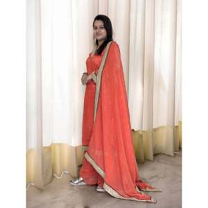 ชุดปาร์ตี้ที่สวยงามของผู้หญิงเสื้อด้านล่างและ dupatta พร้อมงานปักที่สง่างาม - Product Image 2