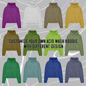 Sweat à capuche côtelé en coton pour femme, coupe courte, personnalisable avec impression en relief, vente en gros - Product Image 2