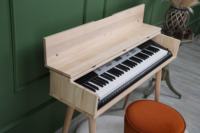 Premium Solid Wood Piano Keyboard Stand Mid Century Modern Digital Piano Table Wooden Keyboard Stand For Home Studio Music Room