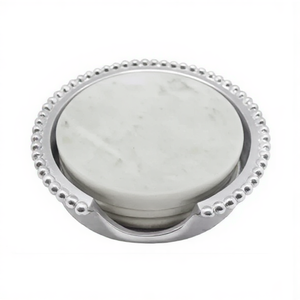 Sous-verres en marbre et aluminium, lot de 4, accessoires de cuisine, table à manger, parfait pour les hôtels, la maison, le bureau - Product Image 1