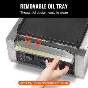 Piastra Elettrica Professionale 1800W per Panini in Acciaio Inox con Controllo della Temperatura per Cucinare Sandwich e Pressare - Product Image 4