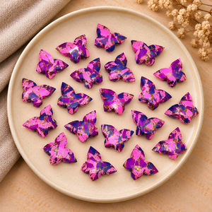 Cuentas de Mariposa de Turquesa Rosa Púrpura Mohave Cobre de 14x10mm, Cuentas de Piedras Preciosas Facetadas para Fabricación de Joyas, Suministros al por Mayor - Product Image 4