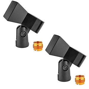 5 Core <b>Microphone</b> Clip Holder 2 Pieces with Screw Adapters 5/8 to 3/8 Inch - Product Image 1