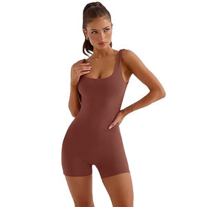 ชุดบอดี้สูทโยคะสำหรับผู้หญิง แบบจั๊มสูทไร้ตะเข็บ แขนยาว เอวสูง ผ้ายืดสแปนเด็กซ์ โพลีเอสเตอร์ สำหรับออกกำลังกาย - Product Image 1