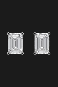 <b>Emerald</b> Cut Moissanite <b>Stud</b> Earrings Minimalist Luxury Solitaire Earrings Unisex Classic Jewelry - Product Image 5