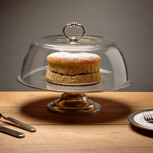 Hot sales prices Golden Brass <b>Cake</b> <b>Stand</b> With Glass <b>Dome</b> Cover Round Dessert Display Handmade Minimalist Metal Platter - Product Image 3