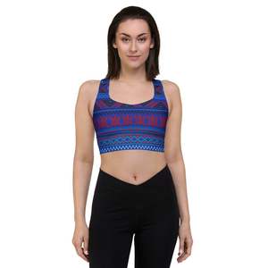 Soutien-gorge de sport dos nageur pour femme, imprimé géométrique, maintien moyen, respirant, idéal pour le fitness et l'entraînement – Meilleure vente - Product Image 4