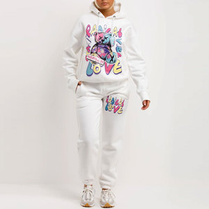 OEM Custom Logo Casual Jogging Suit Blank Cropped Hoodie and Lounge Women Tracksuit 2 Two Piece <b>Set</b> for Women Jogger Sweatpants - Product Image 1